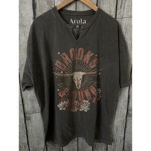 Arula Dark Gray Distressed Tee Shirt Size A 14 16 Brooks & Dunn